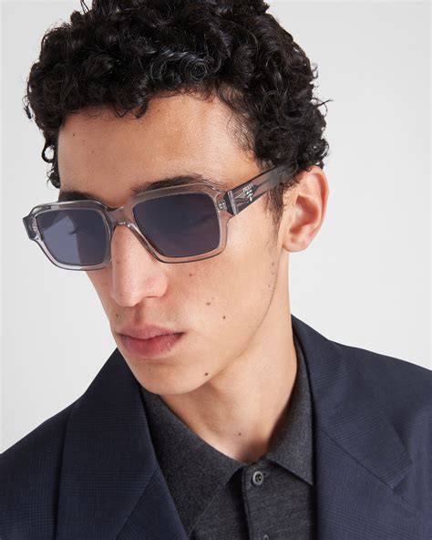 Crystal Carbon Lenses Sunglasses With Prada Logo 